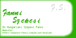 fanni szepesi business card